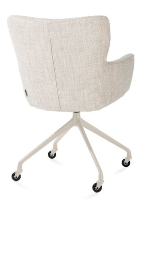 XOOON Sage, Armlehnstuhl + Rollen - Aluminium Gestell creme - Stoff Luton - Creme - 3