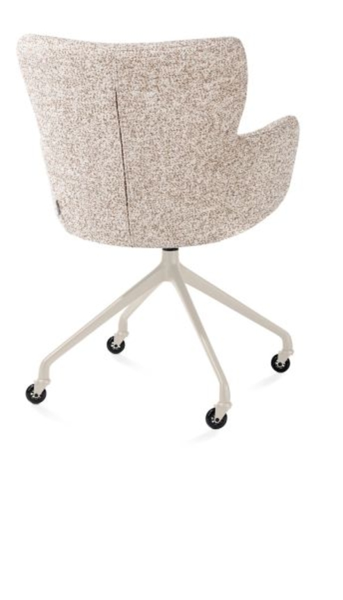 XOOON Sage, Armlehnstuhl + Rollen - Aluminium Gestell creme - Stoff Luton - Kupfer - 3