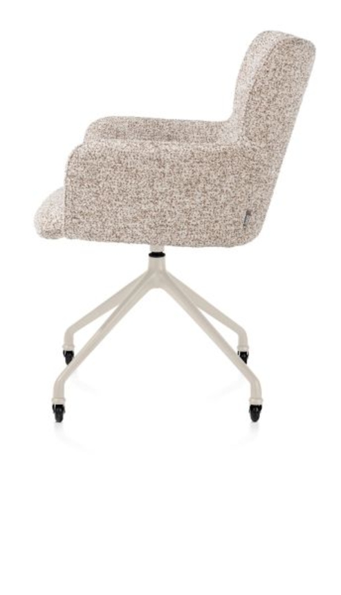 XOOON Sage, Armlehnstuhl + Rollen - Aluminium Gestell creme - Stoff Luton - Kupfer - 4