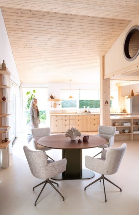 XOOON Sage, Armlehnstuhl + Rollen - Aluminium Gestell creme - Stoff Luton - Kupfer - 8