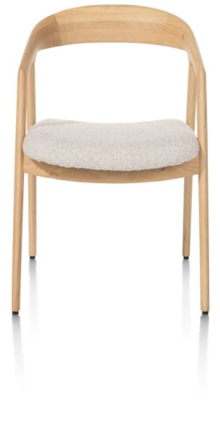 XOOON Dante, Armlehnstuhl - Eiche naturell mit Sitz in Stoff Cloudy beige - Beige - 1