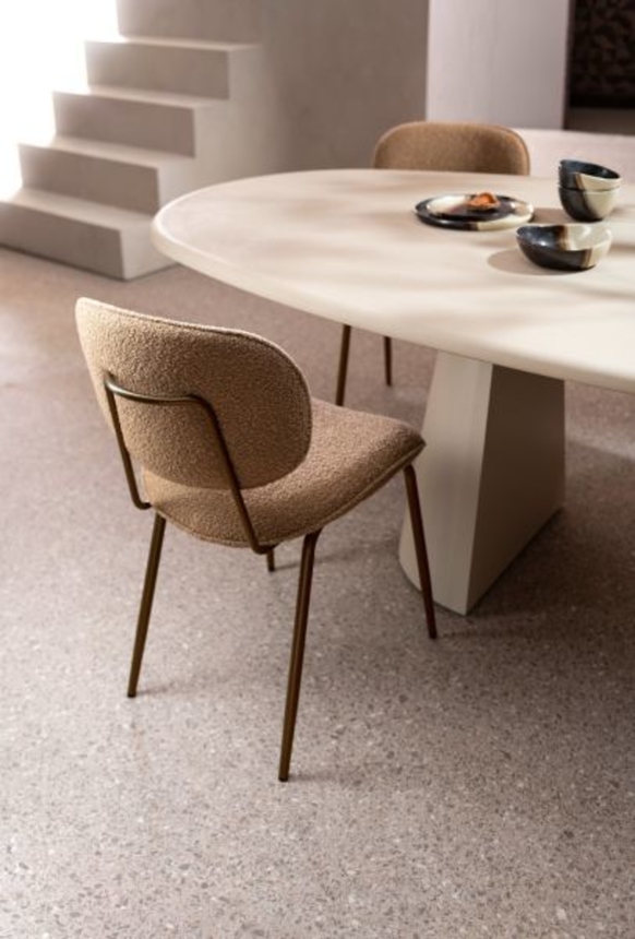 XOOON Lexi, Stuhl - steelbrown - Stoff Cloudy - Ocker - 14