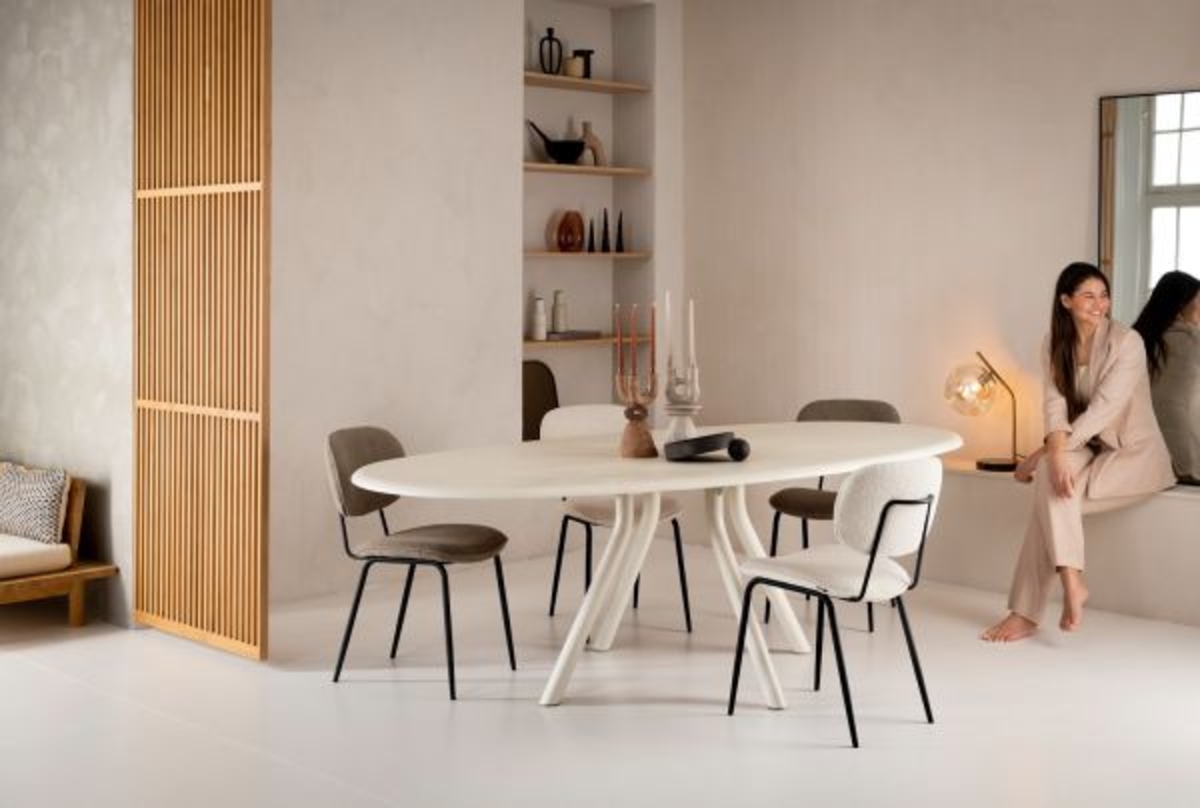 XOOON Lexi, Stuhl - steelbrown - Stoff Cloudy - Ocker - 7