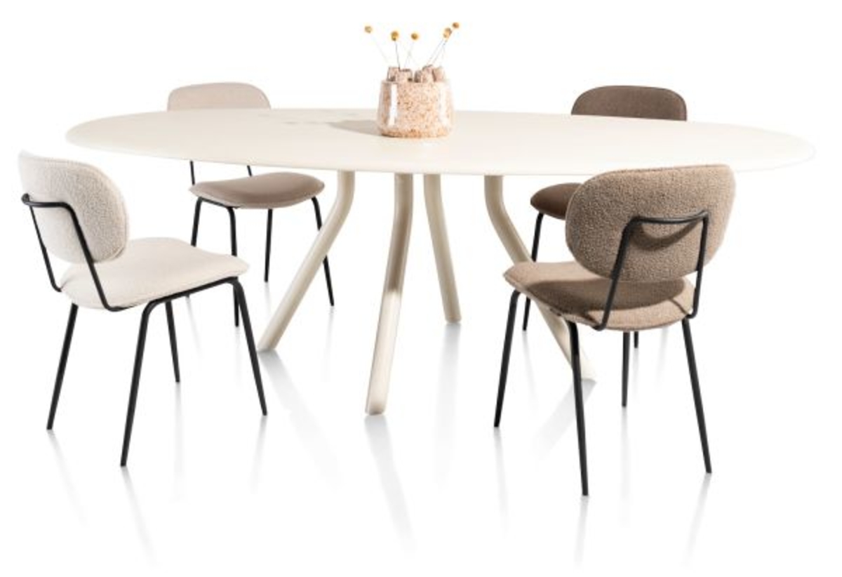 XOOON Lexi, Stuhl - steelbrown - Stoff Cloudy - Oliv - 9