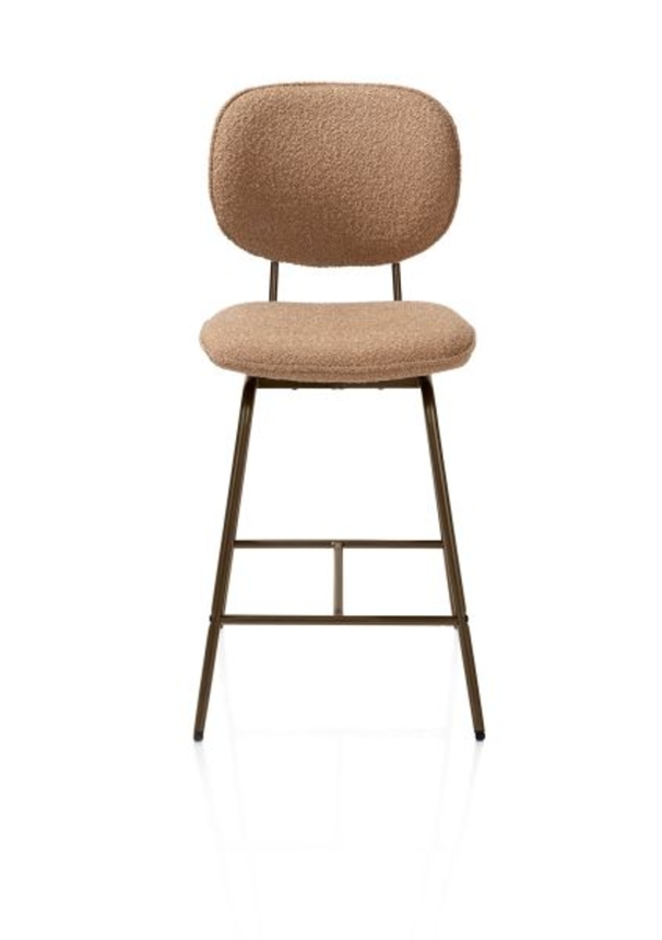 XOOON Lexi, Tresenstuhl - Rahmen steelbrown - Stoff Cloudy - Ocker - 1