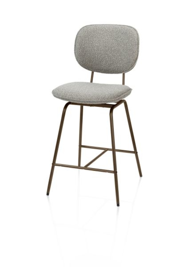 XOOON Lexi, Tresenstuhl - Rahmen steelbrown - Stoff Cloudy - Oliv - 2