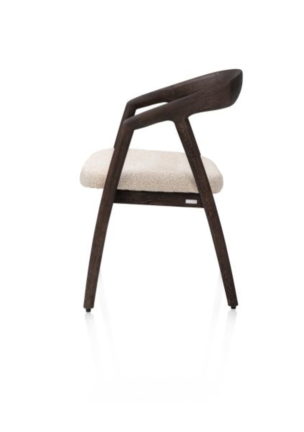 XOOON Dante, Armlehnstuhl - Eiche clay mit Sitz in Stoff Brioni - Beige - 3