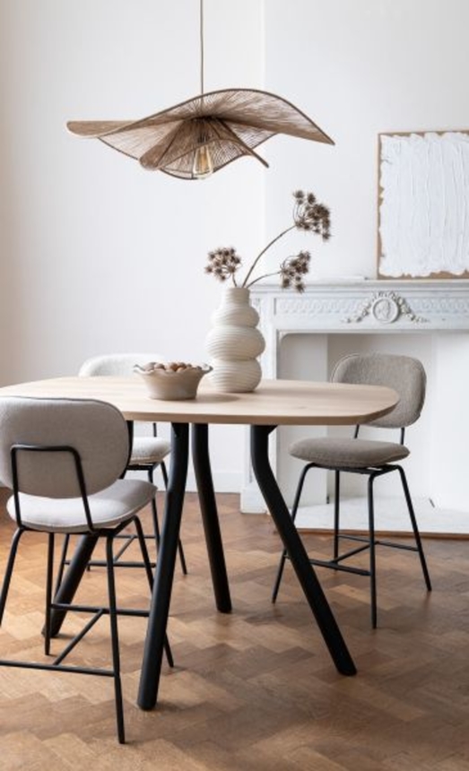 XOOON Arvada, Esstisch 160 x 100 cm, oval, 4 Beine - Beige, Weiß, Gelb - 8