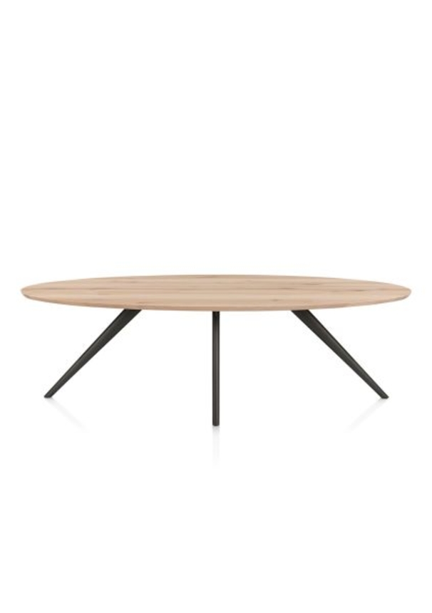 XOOON Arvada, Esstisch 250 x 110 cm, Ellipse, 4 Beine - Beige, Weiß, Gelb - 1