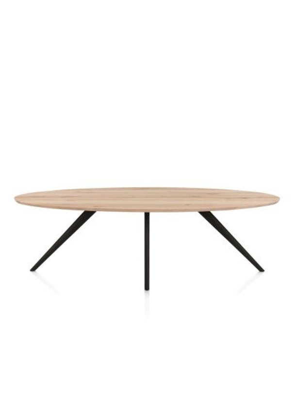 XOOON Arvada, Esstisch 250 x 110 cm, Ellipse, 4 Beine - Beige, Weiß, Gelb - 1