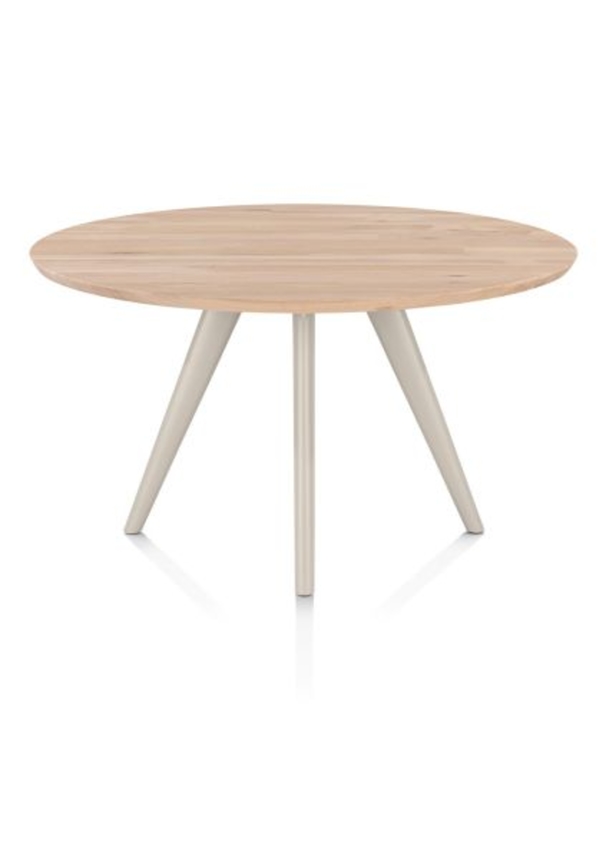 XOOON Arvada, Esstisch 125 cm, rund, 4 Beine - Beige, Weiß, Gelb - 1