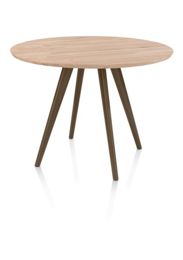 XOOON Arvada, Tresentisch 125 cm, rund, 4 Beine - Beige, Weiß, Gelb - 3