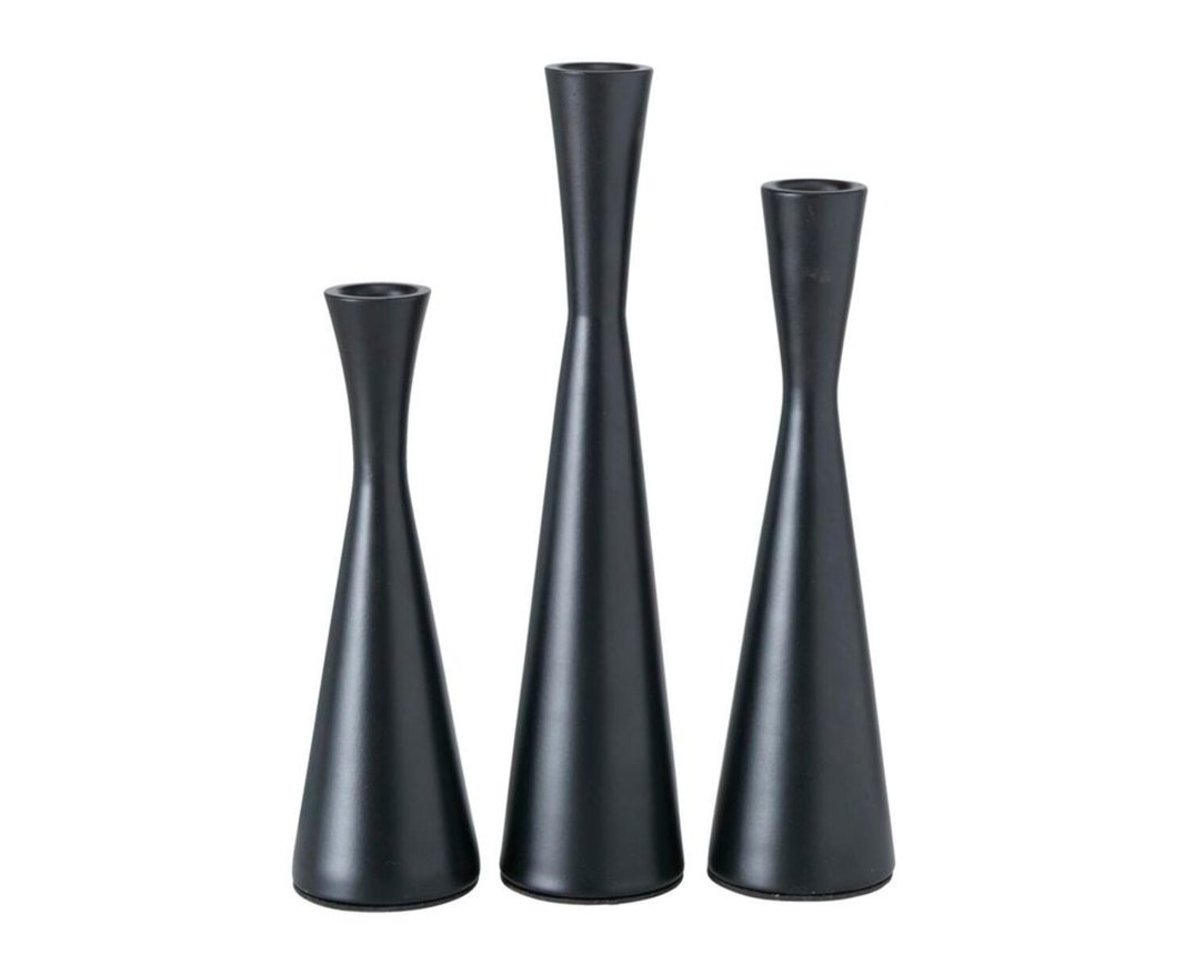 Kerzenleuchter "Cone", ca. 23 cm hoch - Schwarz - 1