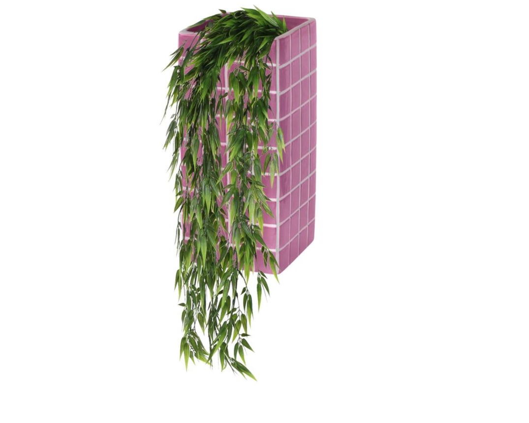 Vase "Cube" aus Steingut, ca. 25 cm hoch - Orange oder Pink - 2