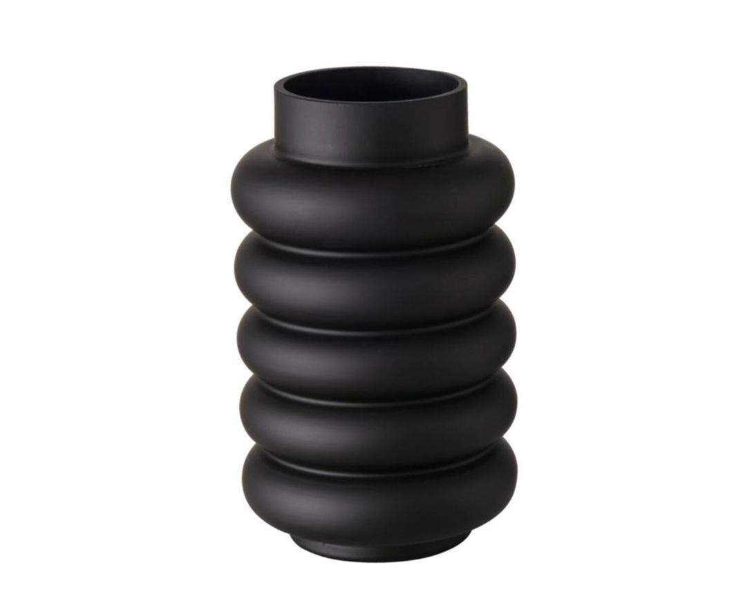 Vase "Ribbo" aus Glas, ca. 20 cm - Schwarz - 1