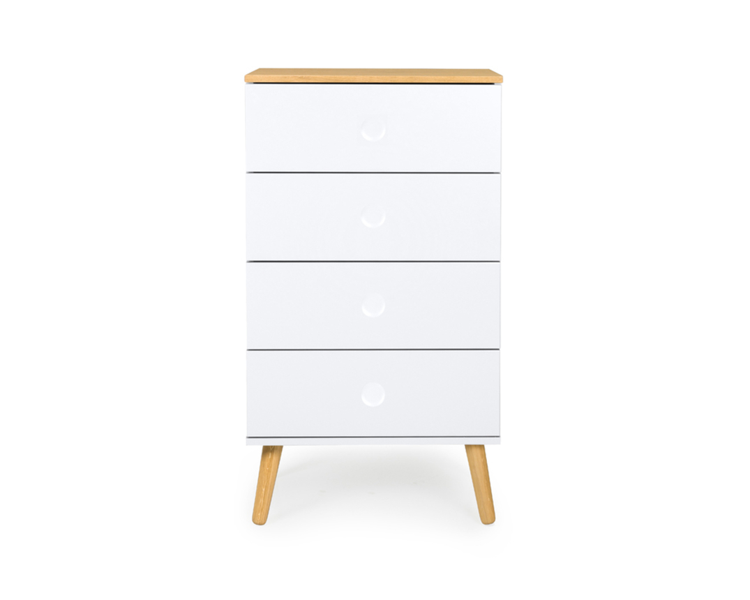 Kommode Tokio mit Push-to-Open Schubkästen, ca. 55 cm - Eiche Weiß - 1
