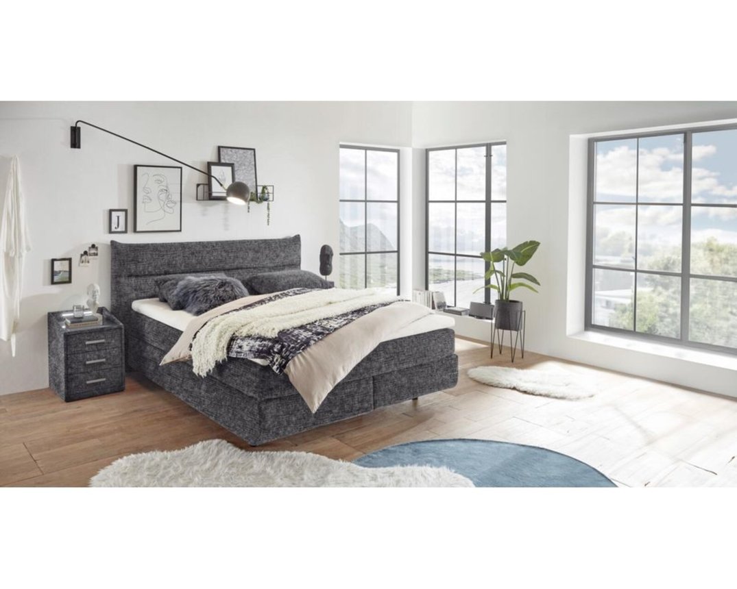 Boxspringbett "Essen" inkl. Topper - Anthrazit - 2