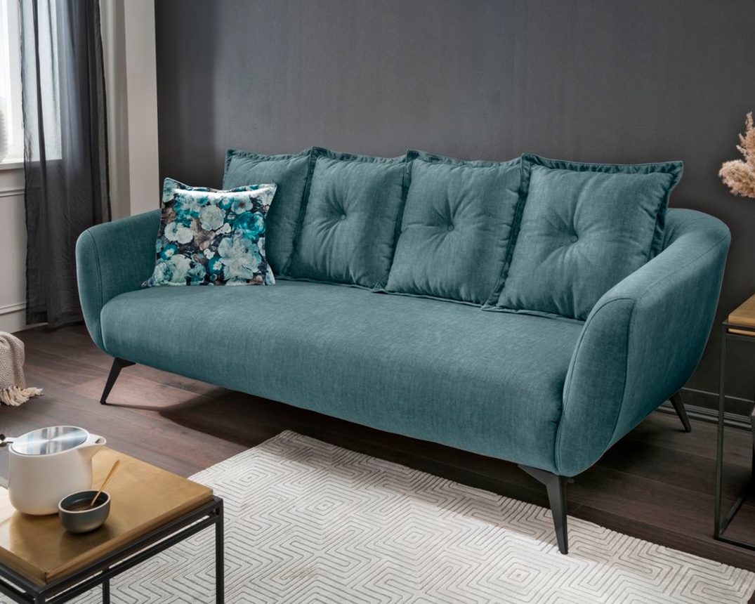 3-er Sofa "Berlin" blau/türkis - blau/türkis - 1