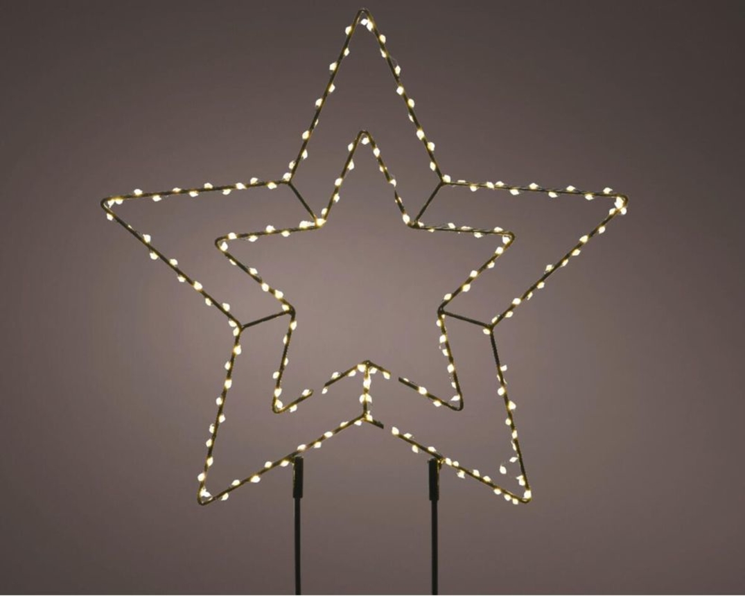 Micro-LED-Gartenstecker "Stern", Durchmesser ca. 38 cm, schwarz - Schwarz - 1