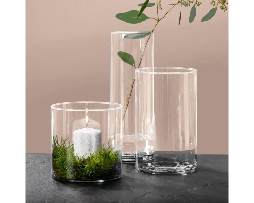 3-teiliges Vasenset "Leonie" aus Glas - Durchsichtig - 1