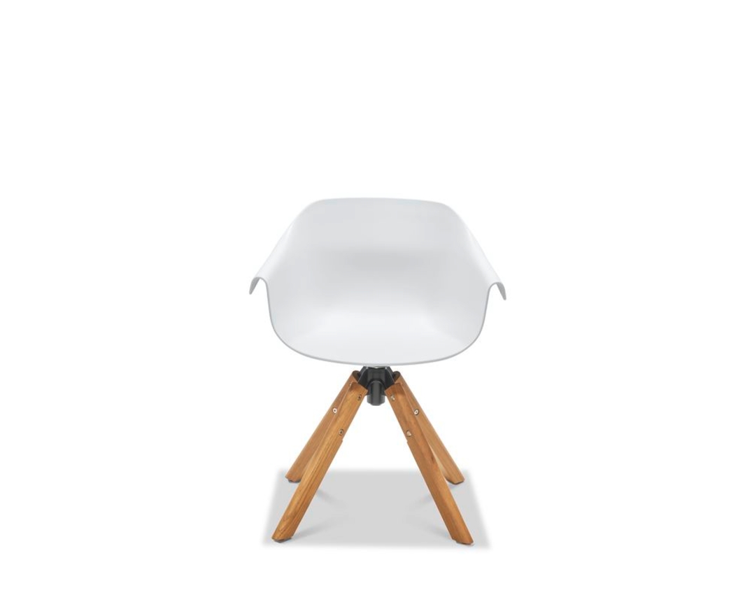 Musterring Armlehnstuhl "MR-GS01 Stockholm", mit Teak-Gestell, weiß - Weiß - 1