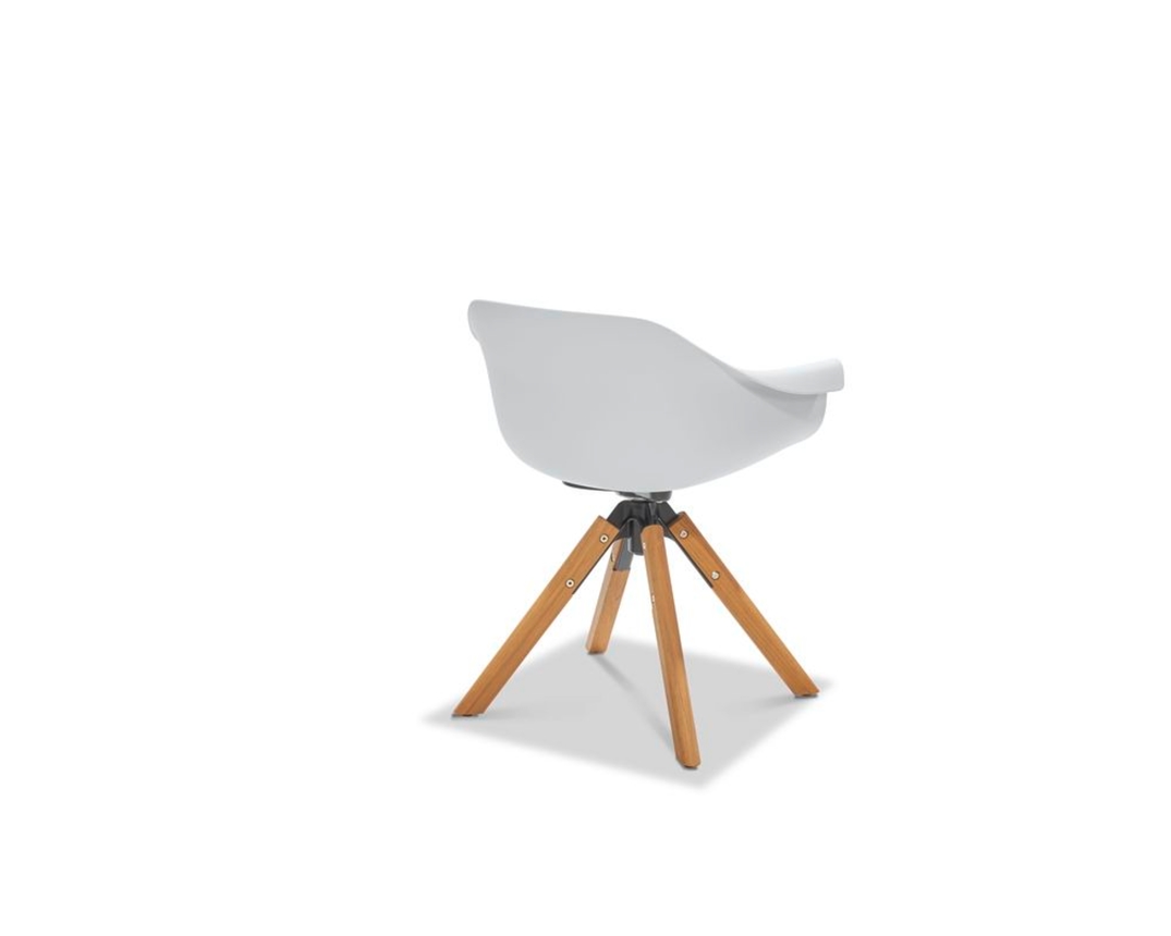 Musterring Armlehnstuhl "MR-GS01 Stockholm", mit Teak-Gestell, weiß - Weiß - 4