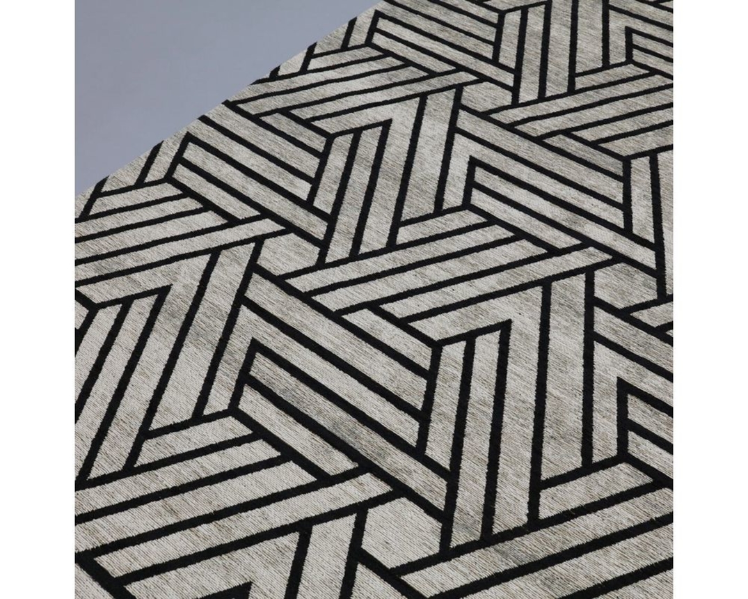 Trendhopper Webteppich "Mary", ca. 155x230 cm - Schwarz-Weiß - 2