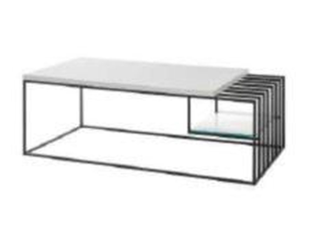 Beistelltisch "Macon", ca. 40x70 cm - Schwarz/Weiß - 1