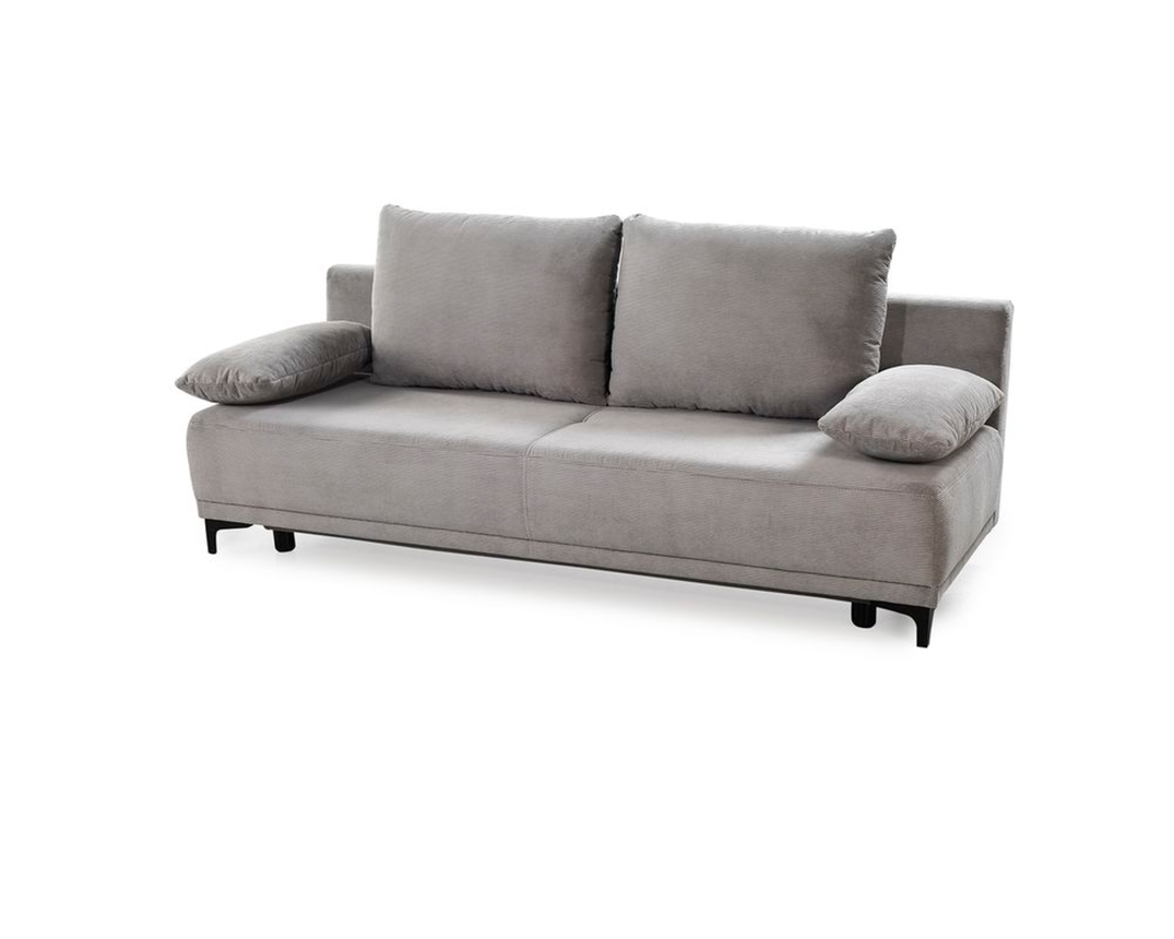 Verwandlungssofa "Jilly" inkl. Bettkasten und Liegefunktion - Mittelgrau - 1