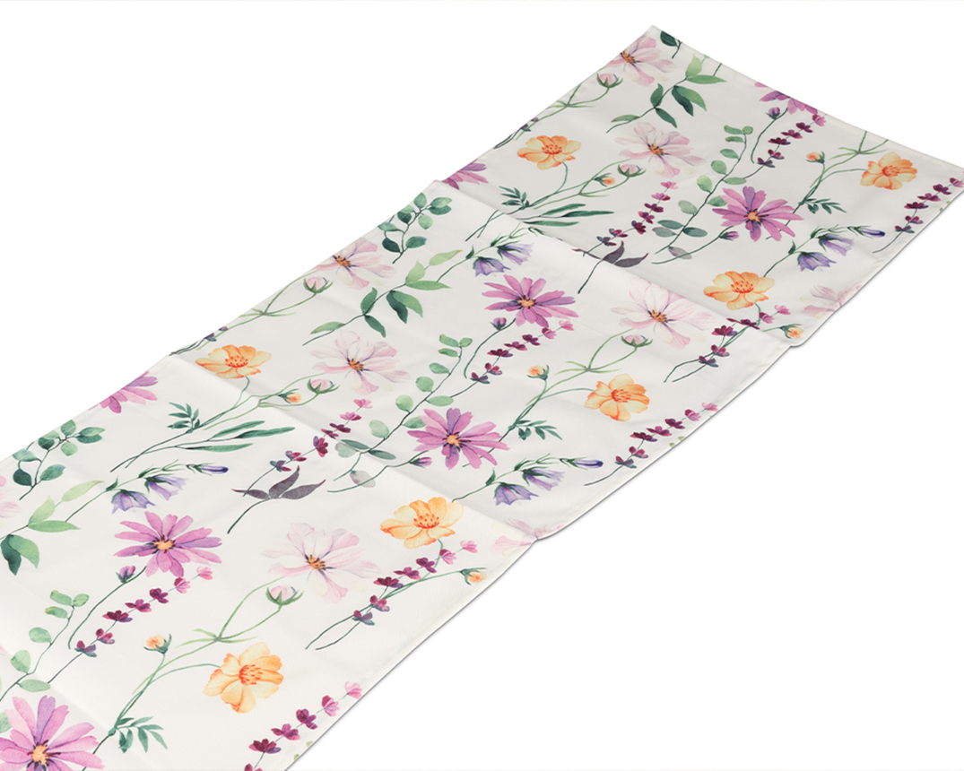Tischläufer mit Blumenmotiv, ca. 40x140 cm - Mehrfarbig - 1