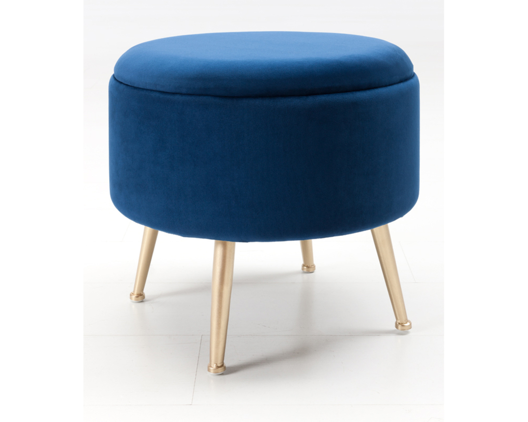 Hocker Innsbruck blau - samt blau - 1