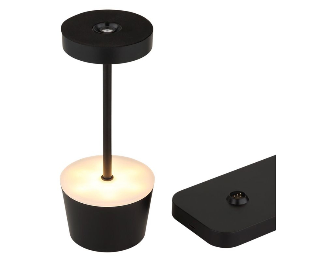 LED-Tischleuchte "Dawson", 3er-Set, inkl. USB-Kabel und Akku - schwarz - 2