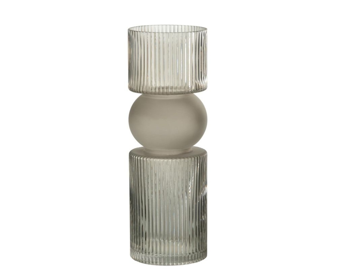 Vase aus Glas, grau, ca. 35 cm - Grau - 1