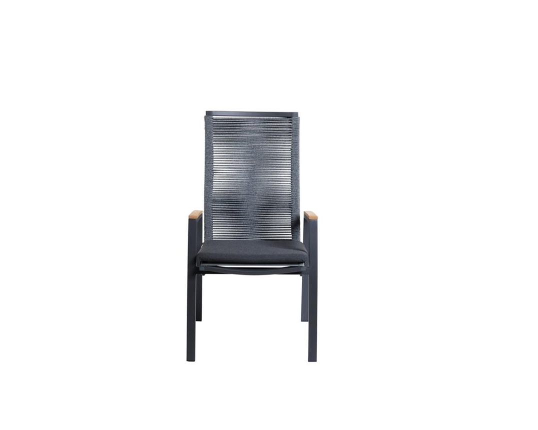 Interliving Positionsstuhl 7011 mit Teakarmlehne - Anthrazit - 3
