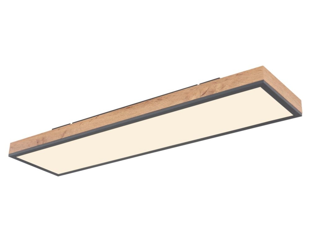LED-Deckenleuchte "Rodo", Aluminium graphit/Holzoptik - Graphit/Holz - 1