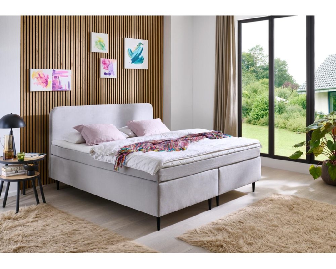 Boxspringbett "Solingen", ca. 140x200 cm - Silber - 2