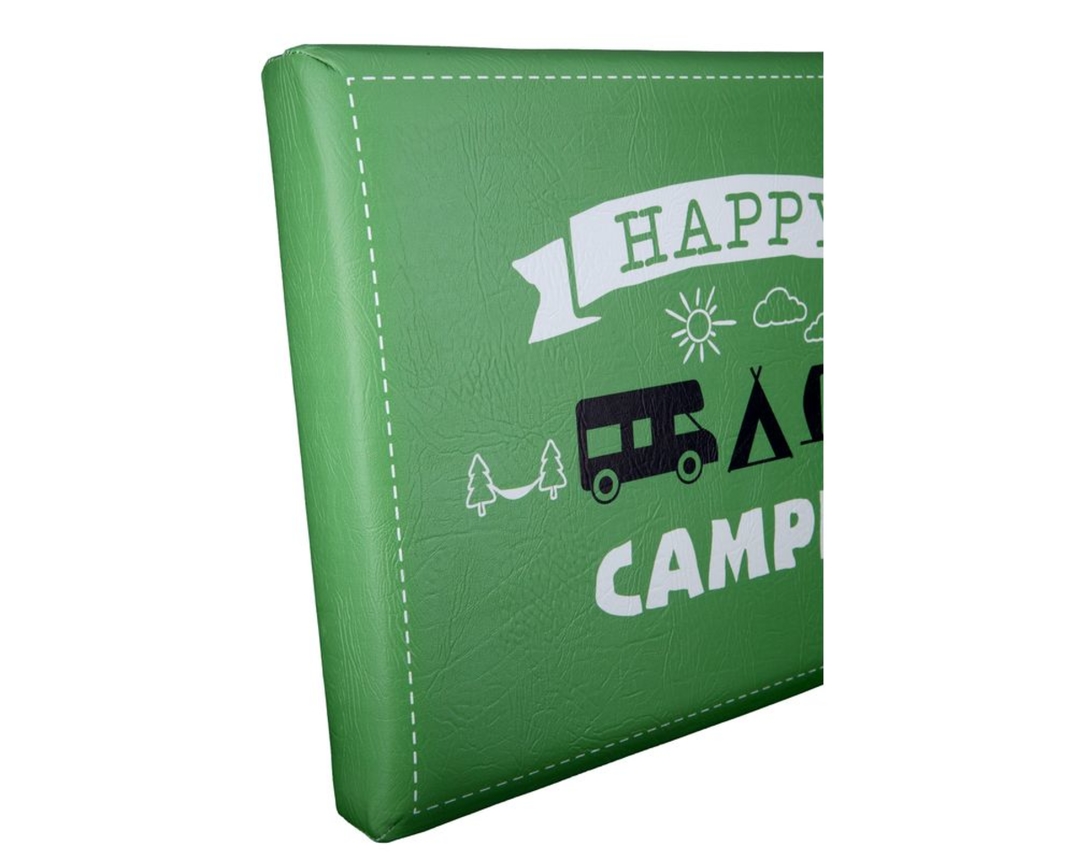 Bierkasten Sitzpolster "Happy Camper", ca. 34x44 cm - Grün - 3