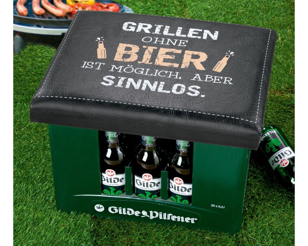 Bierkasten Sitzpolster "Grillen", ca. 34x44 cm - Schwarz - 2