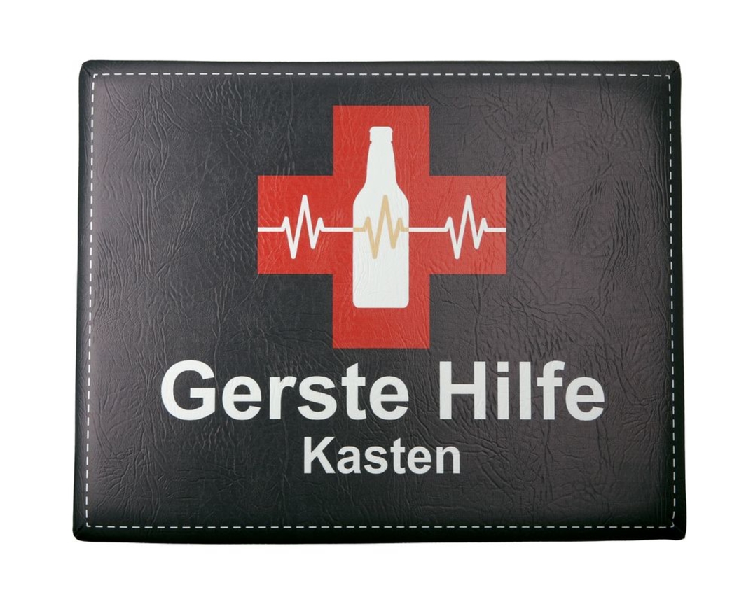 Bierkasten Sitzpolster "Gerste Hilfe", ca. 34x44 cm - Schwarz - 3
