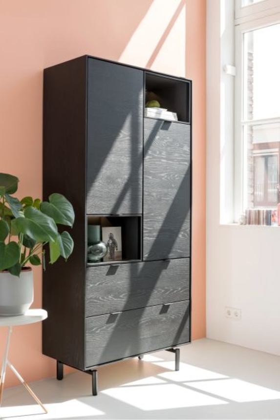 XOOON Elements, Highboard 90 cm. - 2-Türen + 1-Lade + 2-Nischen + Led -  - 8