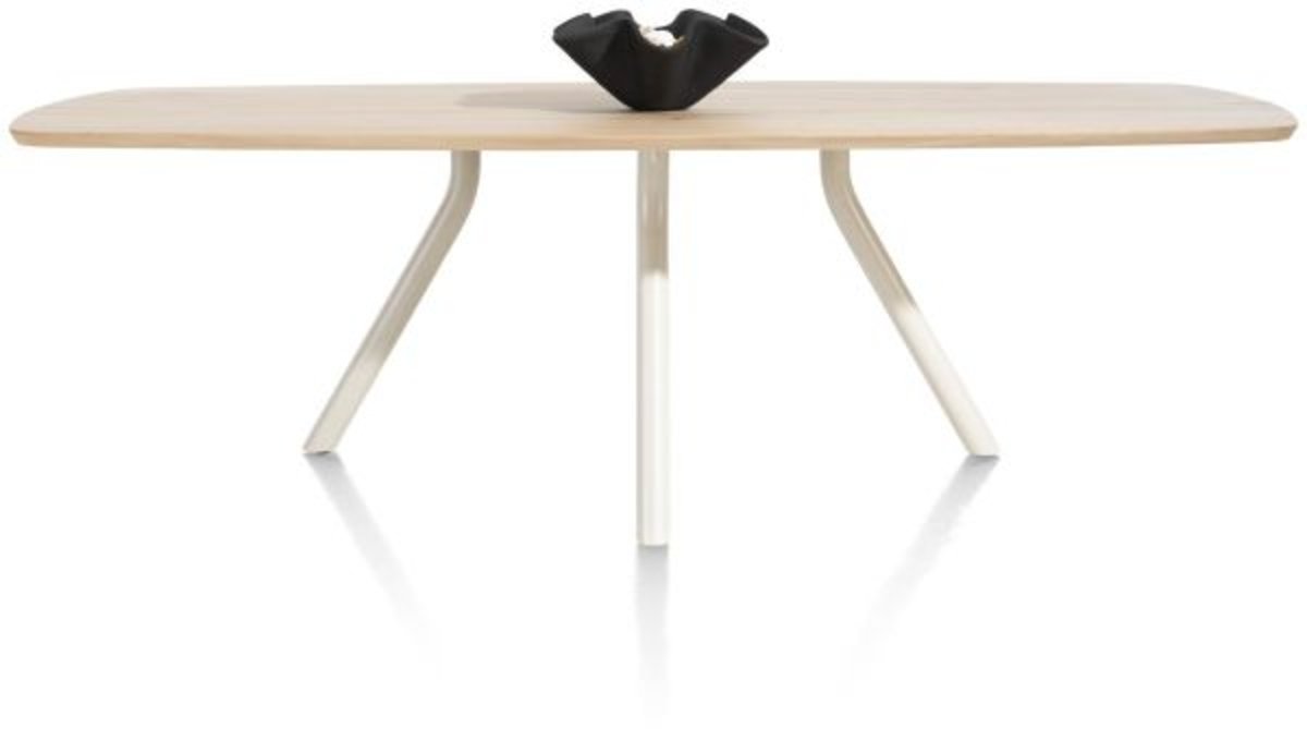 XOOON Arvada, Tisch 250 x 110 cm. - ovale - zentralem Fuß Nebbia - Beige, Braun - 3