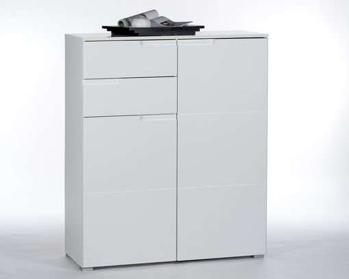 Kommode Bente, ca. 100x119 cm - Weiß Hochglanz - 1