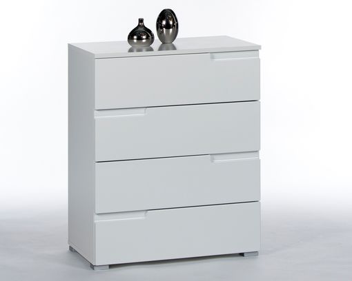 Kommode Bente, ca. 65x80 cm - Weiß Hochglanz - 1