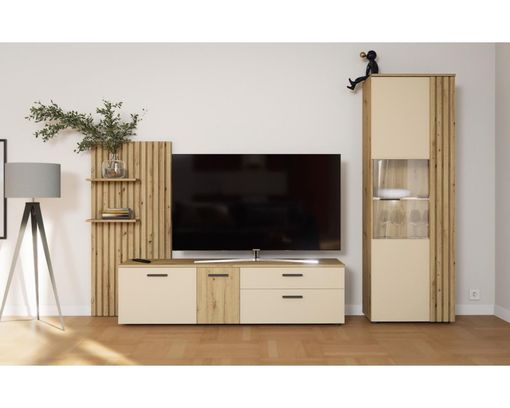 Anbauwand "Blanca" inkl. Beleuchtung - Cashmere - 1