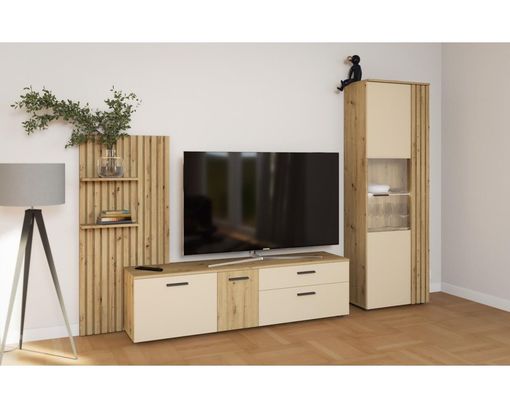 Anbauwand "Blanca" inkl. Beleuchtung - Cashmere - 5