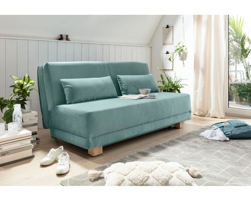 Schlafsofa "Ravenna", mintfarben, inkl. integriertem Schoner und Bettkasten - Mint - 2