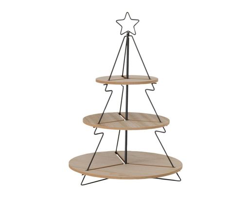 Etagere "Linella", ca. 60 cm hoch - Braun/Schwarz - 1