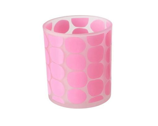 Windlicht, rund, aus Glas, ca. 10 cm - Pink - 2