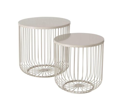 Tisch "Cindy" aus Eisen, rund, ca. 38 cm - Beige - 1