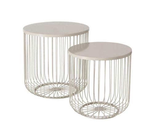 Tisch "Cindy" aus Eisen, rund, ca. 45 cm - Beige - 1